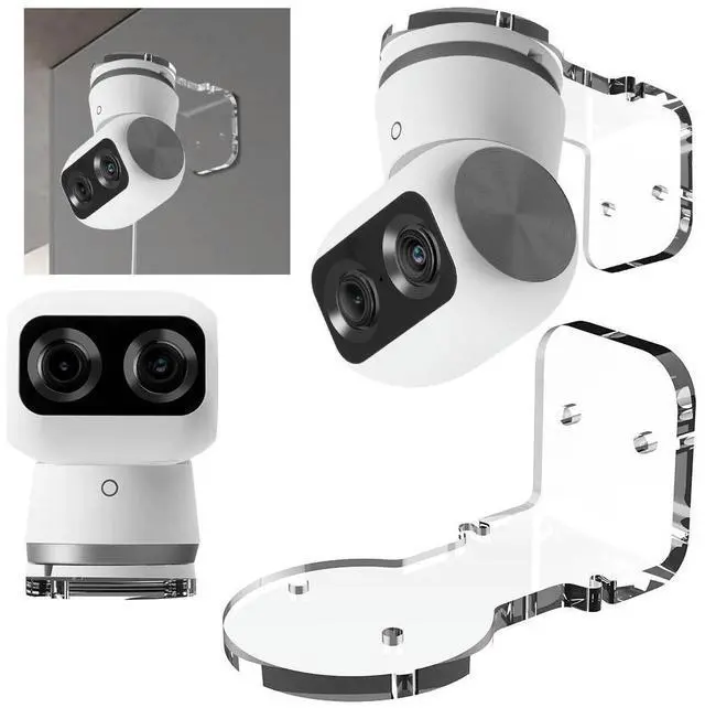 Alt view image 6 of 6 - Wall Mount Acrylic Bracket No Drill/Drilling Install Small Wall Shelf Camera Mounting Bracket for Eufy Security Indoor Cam S350