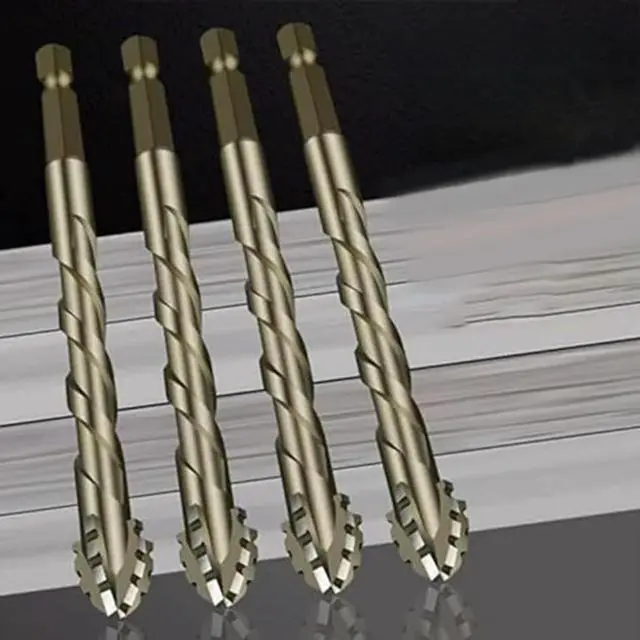 Alt view image 5 of 6 - 6pcs Eccentric Drill Bits with 4 Flute Sawtooth for Wood l Stone Glass Concrete Brick Drilling Sizes 4/5/6/8/10/12mm