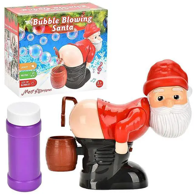 Alt view image 3 of 6 - Christmas Fart Bubble Blower with Music & Light Gnomes Farting Bubble  Novelty Xmas Gift for Boys Girls
