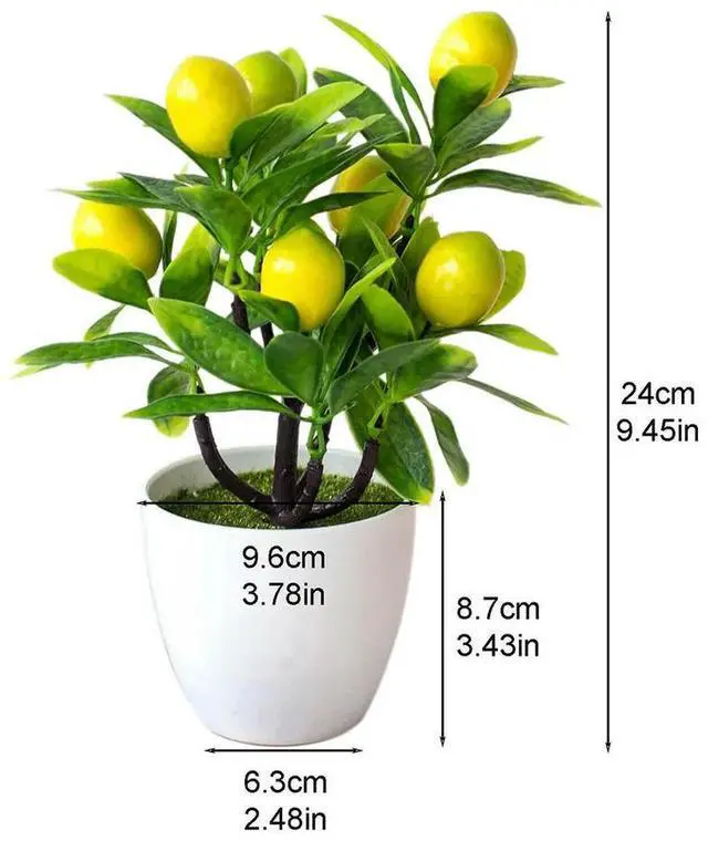 Alt view image 5 of 6 - 1pc Artificial Lemon Tree Artificial Potted Flowers Fake False Plant Outdoor Yard Garden Home In Pot Decoration 18*24cm
