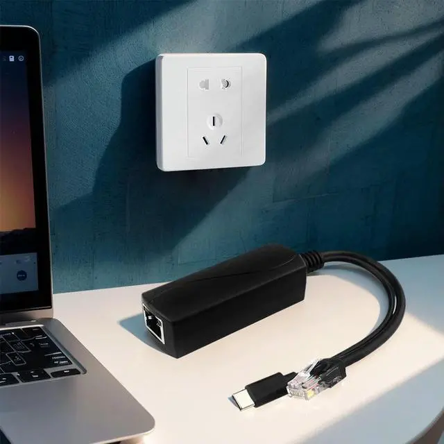 Main image of PoE 48V To USB-C 5V/4A Output IEEE802.3af/at Compliant PoE Splitter USB TYPE C 5V Adaptive 10/100/1000Mbps for Raspberry Pi 5