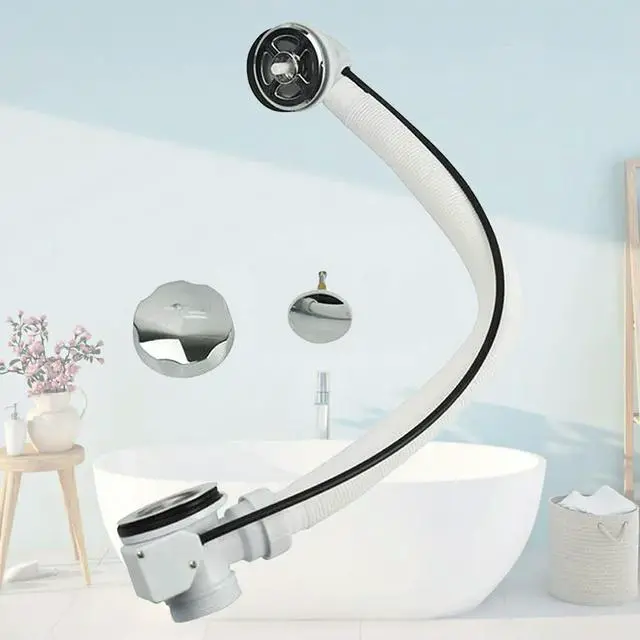 Main image of Bathtub Drain Strainer Modern Dedicated Pop Up Bath Waste with Overflow Bathroom Kit Bath Filter Waste Finished Drainer