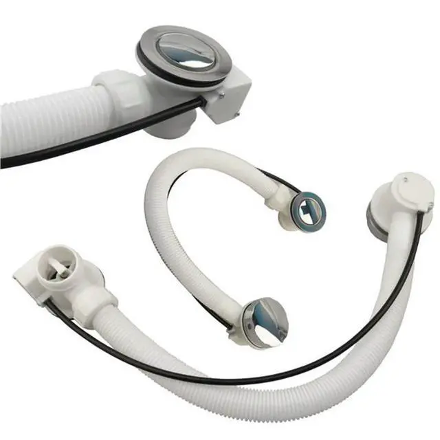 Alt view image 3 of 6 - Bathtub Drain Strainer Modern Dedicated Pop Up Bath Waste with Overflow Bathroom Kit Bath Filter Waste Finished Drainer