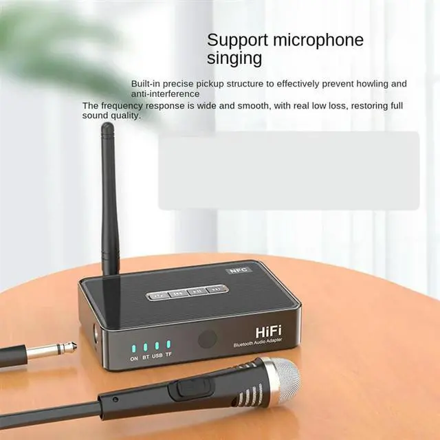 Alt view image 7 of 7 - Bluetooth Audio Receiver Transmitter 5.1 NFC Stereo 3.5Mm AUX RCA Optical HiFi Wireless Audio Adapter with Remote
