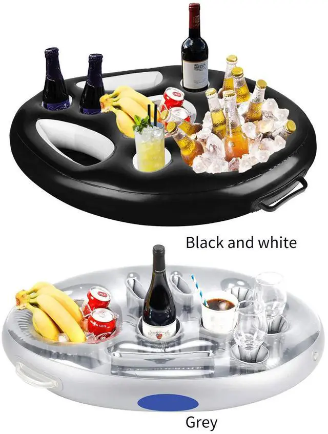 Alt view image 3 of 6 - Inflatable Floating Pool PVC Drink Tray Holder Food Wine Snacks Fruit for Birthday Party Decorations