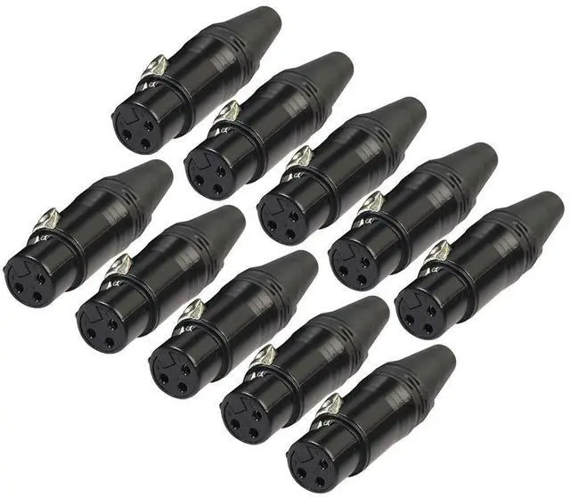 Alt view image 3 of 6 - 10pcs DIY Microphone XLR 3Pin Female Connector Cable Solder Plug Adapters