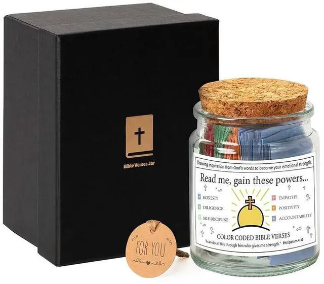 Alt view image 3 of 6 - Bible Verses in A Jar Bible Verse Jar Christian Scripture Jar Christian Cards Jar Bible Verse Cards Jar for Spiritual Growth