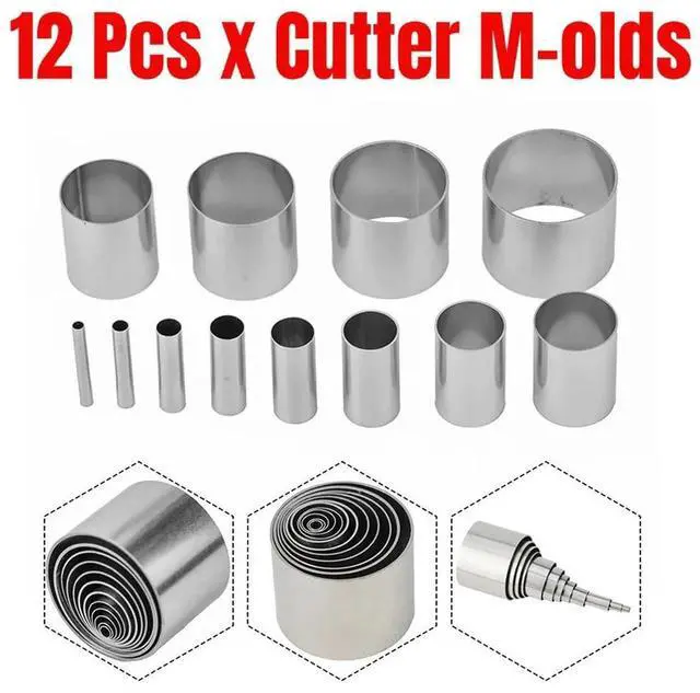Alt view image 4 of 6 - 12Pcs/Set Hole Hollow Punch Cutter Set 3-32mm With Case Stainless Steel Round Hollow Hole Punch Modeling Tool Set