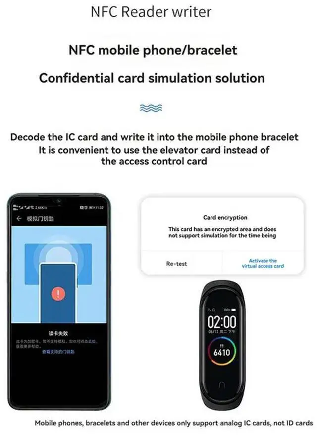 Alt view image 6 of 7 - 3PCS NFC Card Reader IC RFID Copier Duplicator 13.56Mhz & 125Khz Encrypted Programmer Card