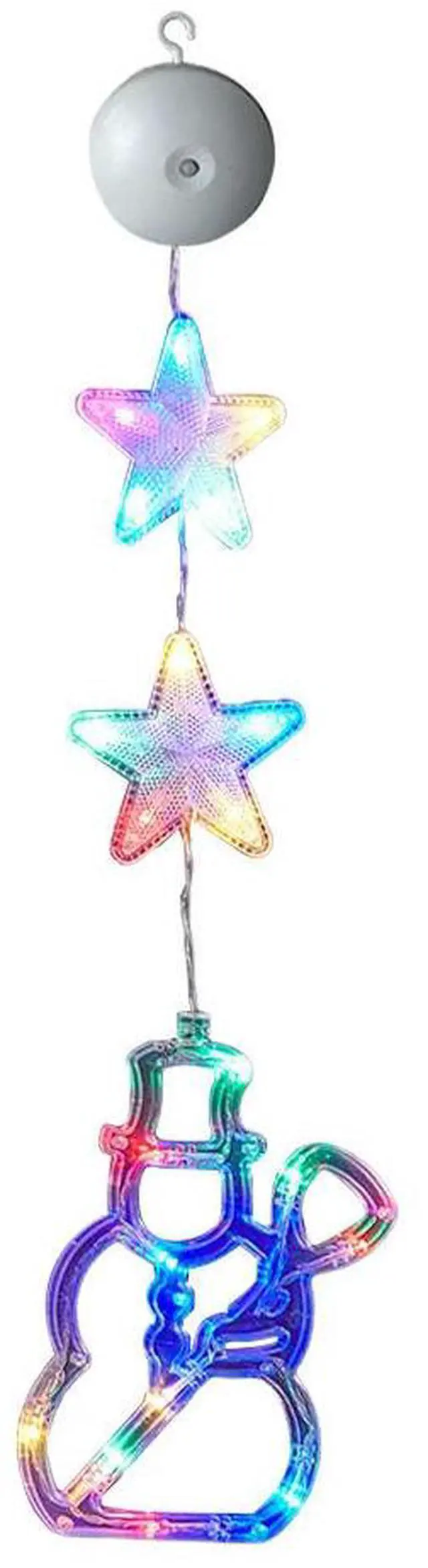 Alt view image 5 of 6 - 3 Pack Christmas Window Hanging Light Multicolor LED Sucker Lamp Operated with Suction Cup for Xmas Tree Fireplace Decor