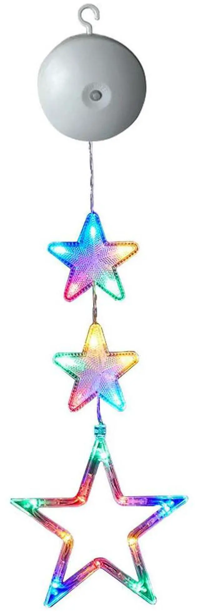 Alt view image 6 of 6 - 3 Pack Christmas Window Hanging Light Multicolor LED Sucker Lamp Operated with Suction Cup for Xmas Tree Fireplace Decor