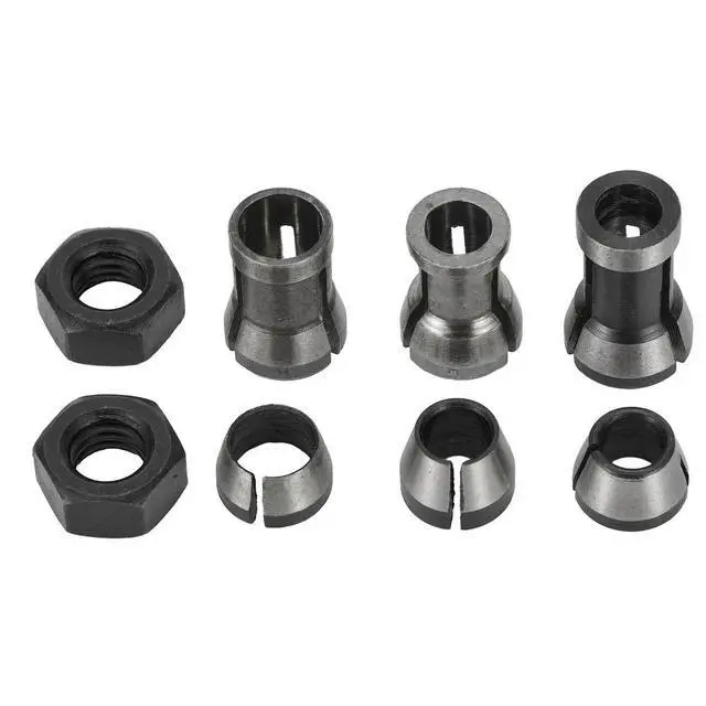 Alt view image 4 of 6 - 8pcs Router Bit Collet Chuck Adapter CNC With Clamping Nuts 6/6.35/8mm For Engraving Machine Wood Router Trimming Power Tools
