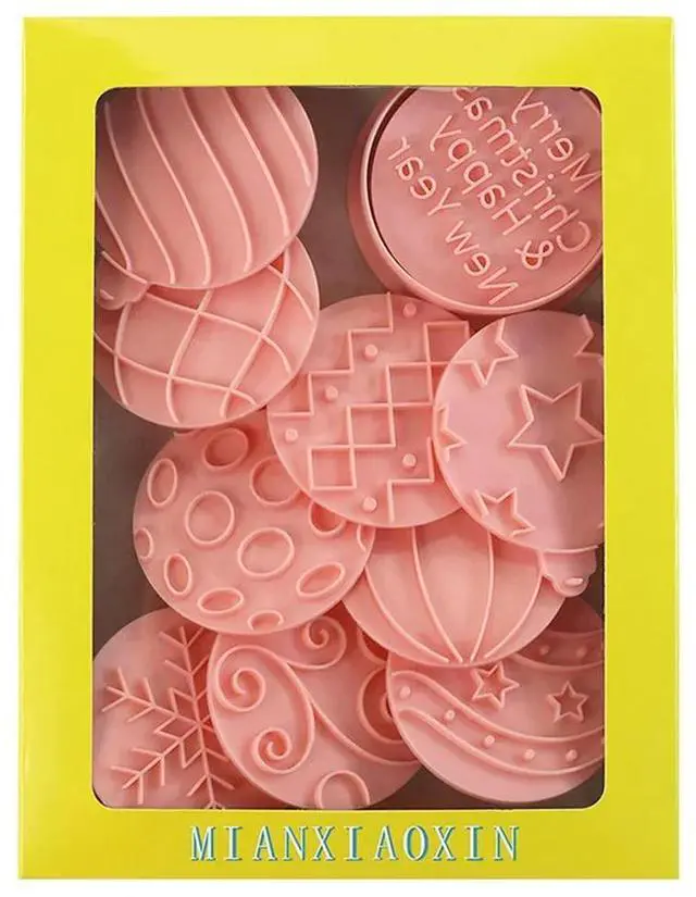 Alt view image 4 of 6 - Cookies Cutter Christmas Dough Stamp Plastic 3D Cartoon Pressable Biscuit Confectionery Baking Pastry Bakeware Party Decor