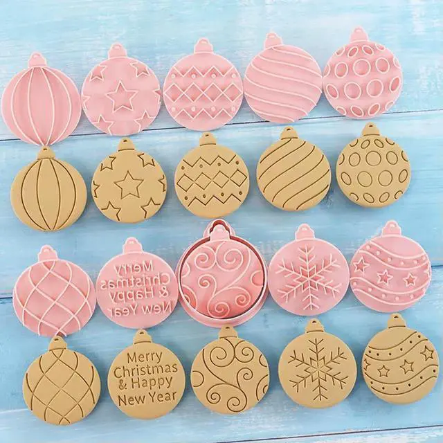 Alt view image 6 of 6 - Cookies Cutter Christmas Dough Stamp Plastic 3D Cartoon Pressable Biscuit Confectionery Baking Pastry Bakeware Party Decor