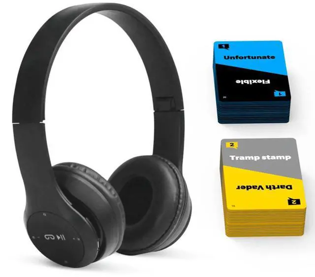 Alt view image 4 of 6 - Lip Reading Party Games & Headphone Funny Phrase Combos - Card Games What She Said Game Includes 100 Cards for Adults & Friends