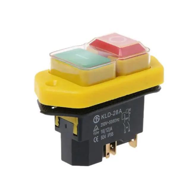 Alt view image 5 of 6 - Push Button Switch KLD-28A 250V 16A Electromagnetic Switch 5Pin Power Tool Self-locking Switch For AC220V Motor-driven Lathes