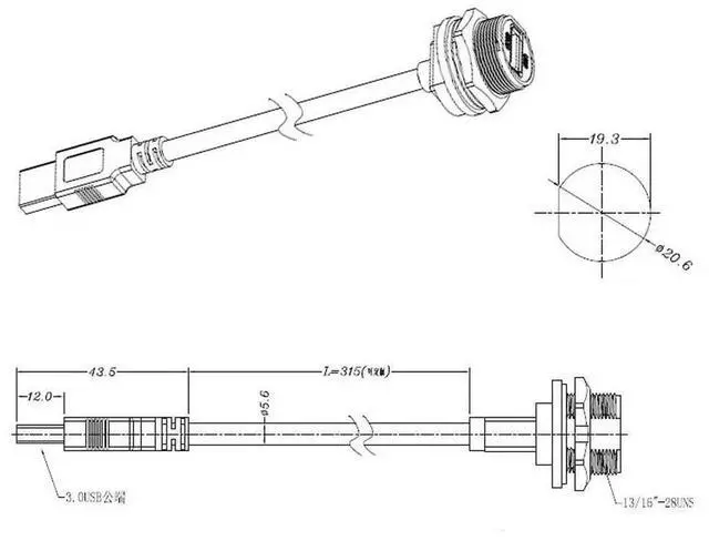 Alt view image 6 of 6 - Replace USB Connector Accessory Part Replacement Waterproof With Cable 1 Piece 1pc Communication Equipment Copper