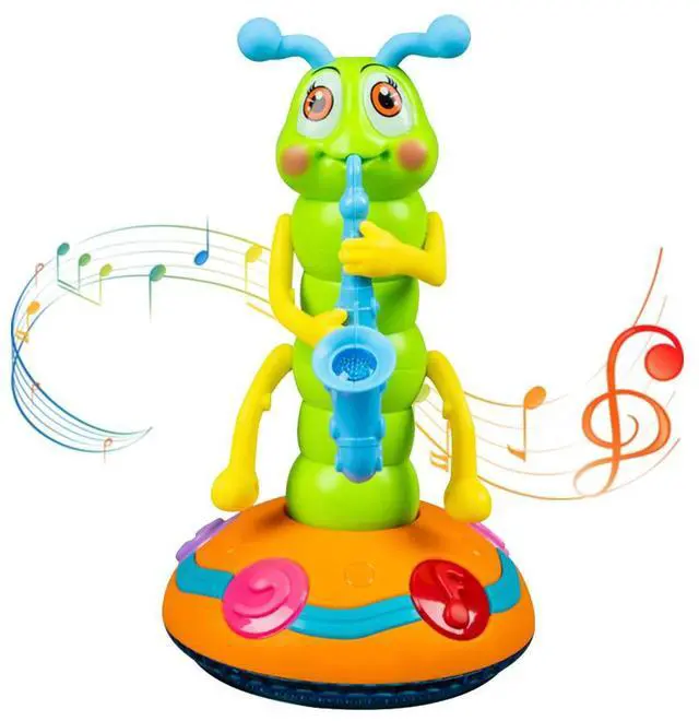 Alt view image 6 of 6 - Electric Caterpillar Saxophone Toys with Music and Light Automatic Obstacle Avoidance Dancing Toy Educational Toy Xmas Gift