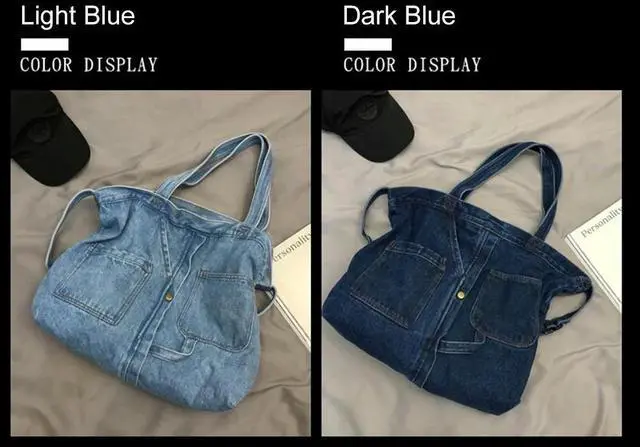 Alt view image 5 of 6 - Retro Shoulder Bag Denim Fashion Shoulder Handbags Large Capacity Shoulder Messenger Bag Vintage Pocket for Travel Tote Satchels