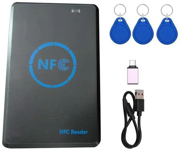 Alt view image 6 of 7 - 5-Band NFC Chip Reader/Writer+ 3XUID Keychain 125K 13.56M HID Duplicator Copier Tag Clone ID IC Key Copy