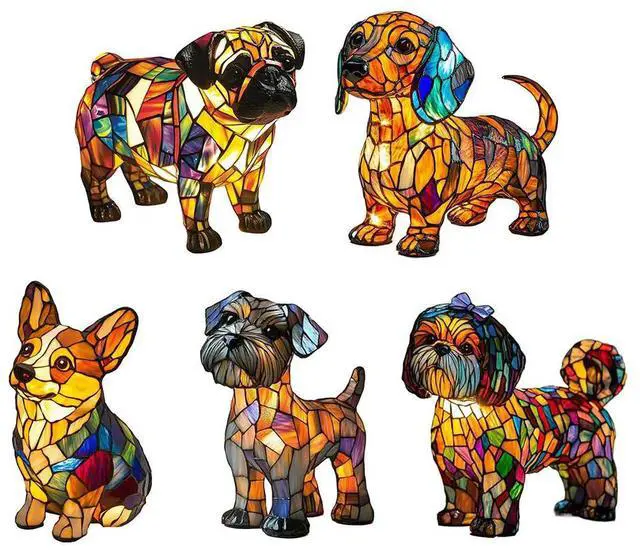 Alt view image 3 of 6 - Resin Animal Tabletop Night Light with Warm Ambient Glow Cute Pet Dog Themed Led Creative Animals Table Lamp for Home Decoration