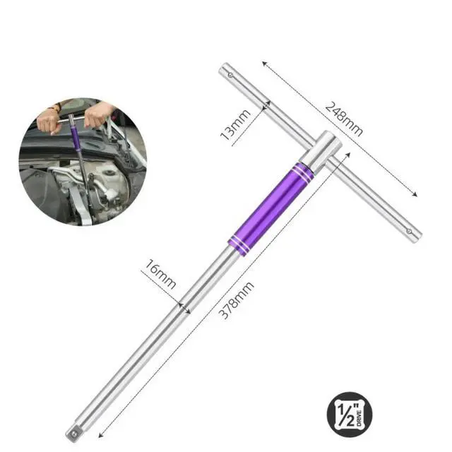 Alt view image 5 of 6 - Heavy Duty Extended Lug Wheel Wrench 12 Inch Cross Wrench for Car Tire Iron Nut Wrench with Non Slip Handle Design