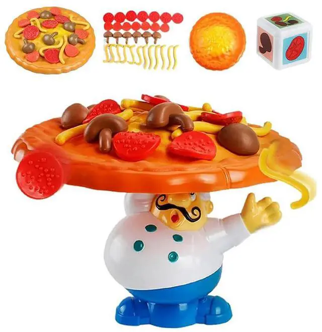 Alt view image 2 of 6 - Tabletop Balancing Pizza Game Topple Pizza Stacking Game Balance Pizza Children Toys Board Game Pile-up for 2-4 Players