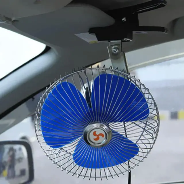 Main image of 8 Inch 12V Car Oscillating Fan with Cigarette Lighter Portable Car Fan 25W Mini Car Cooling Fan for Truck Dashboard