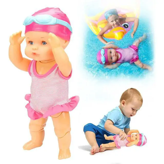 Alt view image 2 of 6 - Swimmer Doll Waterproof Kids Bathroom Bath Toy with Movable Joint and Detachable Suit Baby Bathtub Toy Birthday Gift for Kids