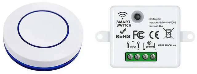 Main image of 433MHz Wireless Remote Control Light Switch with Receiver 10A for AC85 240V For LED Lamps Electric Gates Water Pumps and Stages