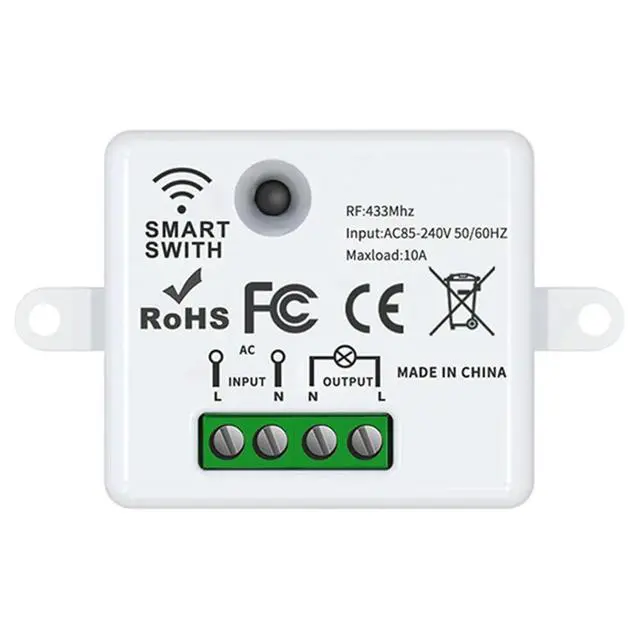 Alt view image 2 of 6 - 433MHz Wireless Remote Control Light Switch with Receiver 10A for AC85 240V For LED Lamps Electric Gates Water Pumps and Stages