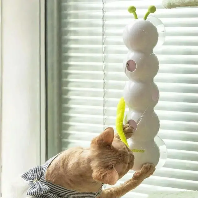 Alt view image 3 of 6 - Caterpillar Interactive Cat Toy Motion Activated Cat Toy with Tail Rechargeable Automatic Cat Toy for Indoor Cats