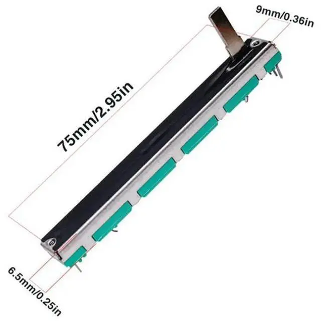 Alt view image 3 of 6 - Straight Dual Linear Slide Potentiometer Handle Fader Variable Resistor Mixer For Home Improvement Tool Accessory