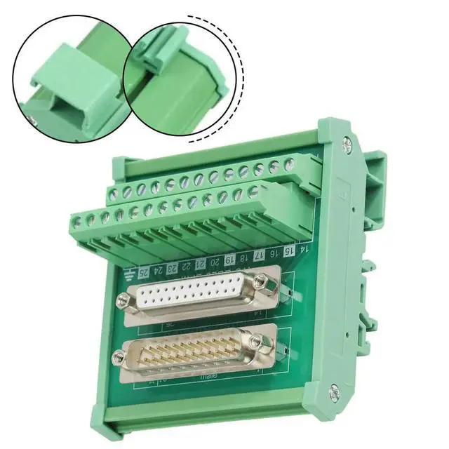 Main image of DIN Rail Mounting DB25MG6 Male Female Terminal Block Adapter with Screw Terminal for Secure Electrical Connections