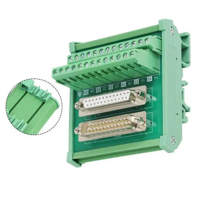 Alt view image 3 of 3 - DIN Rail Mounting DB25MG6 Male Female Terminal Block Adapter with Screw Terminal for Secure Electrical Connections