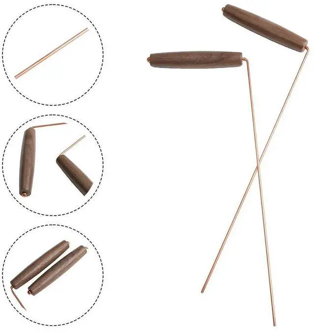 Main image of 2PCS Pure Copper l Detector Rod Flexible Water Witching Portable Seeking Detachable Tools Dowsing Rod Accessory In Stock