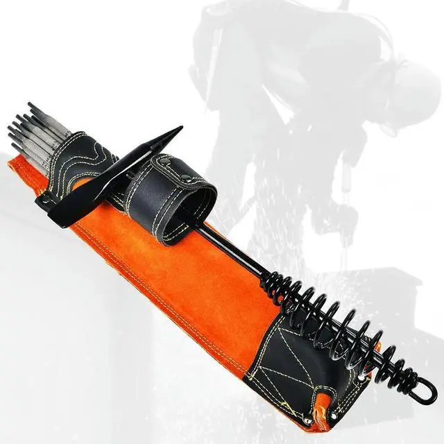 Main image of Flame-Resistant Cowhide Welding Rod Bag Thick Leather Electrode Holder For Electrical Equipment Tool Accessory