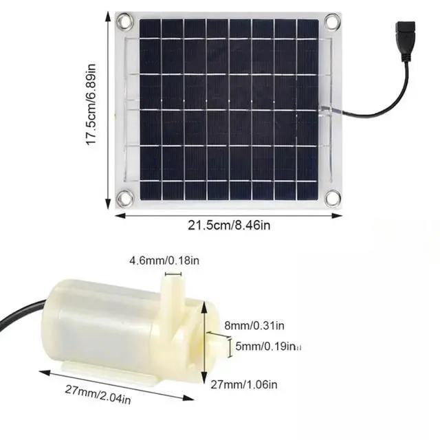 Alt view image 2 of 6 - 10W 12V Double-Sided Transparent Solar Water Pump Solar Fountain Bird Bath Pump For Home Improvement Tool Accessory