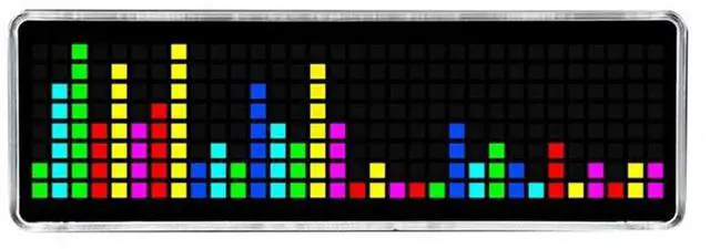 Alt view image 5 of 7 - LED Music Spectrum Sound Display Electronic Clock RGB Colorful Light Pickup Atmosphere Lamp Level Indicator