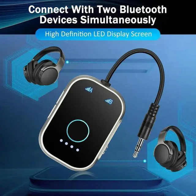 Alt view image 6 of 7 - 2-In-1 Bluetooth 5.3 Adapter Transmitter Receiver For TV, Supports For Airplane, Gym Equipment, Cars Connectivity