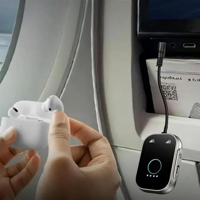 Alt view image 7 of 7 - 2-In-1 Bluetooth 5.3 Adapter Transmitter Receiver For TV, Supports For Airplane, Gym Equipment, Cars Connectivity