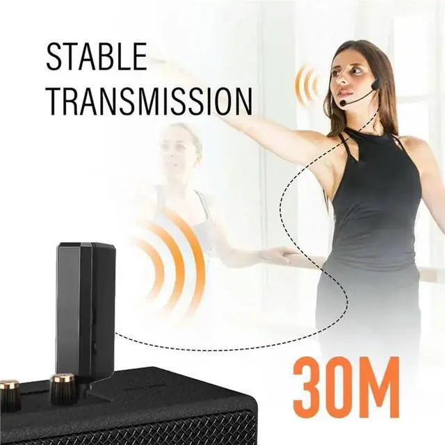 Alt view image 6 of 7 - For Teaching Stage Performers 2.4G Mic System Long Range Wireless Microphone System Head Handheld Mic 2 In 1