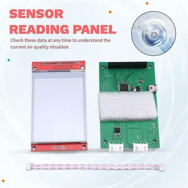 Alt view image 7 of 7 - Sensor Reading Panel Sensor Module Display Panel 7 In1 Co2/PM2.5/TVOC/CH2O T&H Dust Detection Indoor Air Sensor