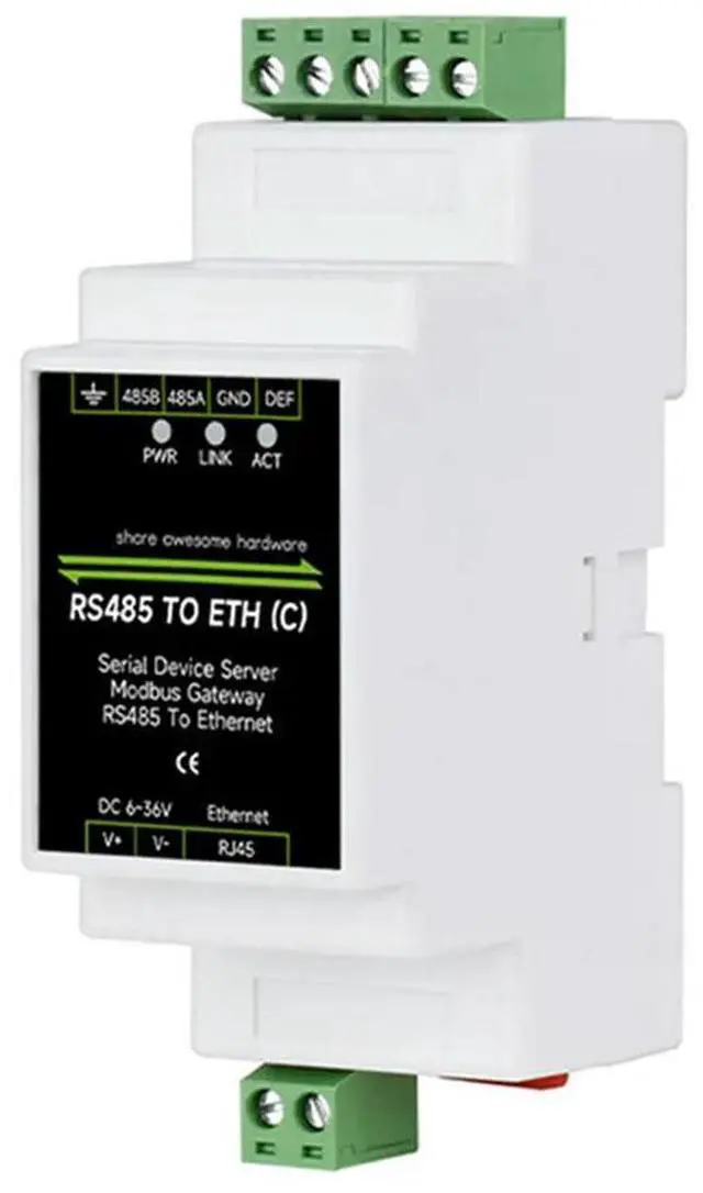 Alt view image 6 of 7 - Industrial Isolated RS485 To ETH (C) RJ45 Converter Wall/Rail-Mount For Modbus For Reliable Data Communication