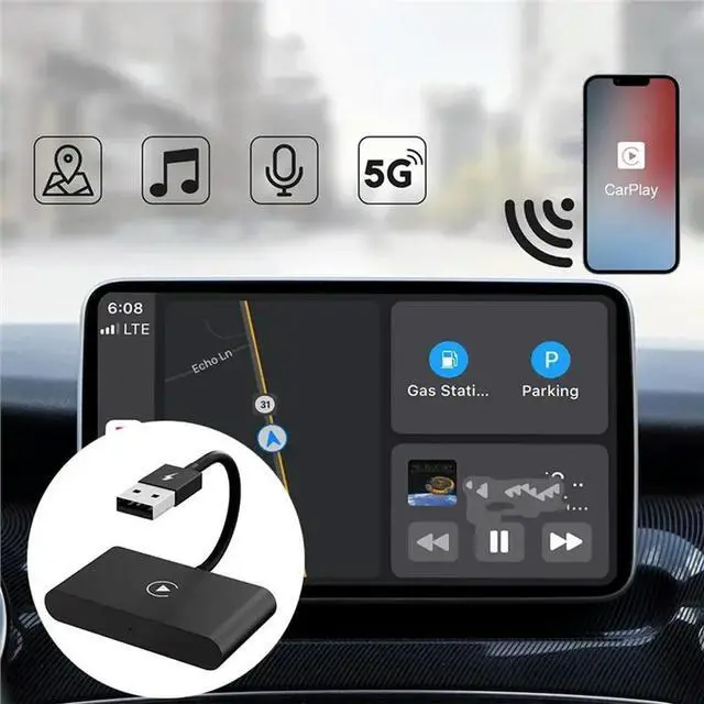 Alt view image 7 of 7 - Carplay AI Box 2 In 1 Wireless Adapter Auto Connect For Wired Carplay Vehicles Android Auto Wireless Carplay Adapter Car