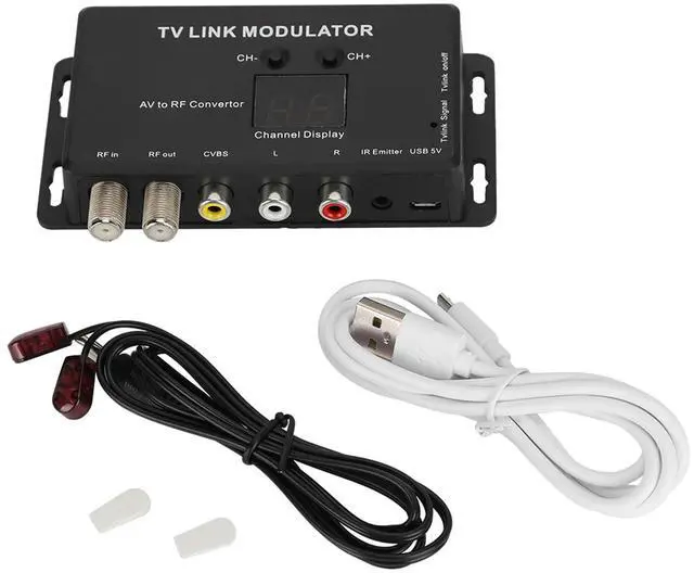 Alt view image 4 of 6 - Universal TM70 UHF TV LINK IR Modulator AV to RF Converter IR Extender Adapter with Channel Display Stable Signal Transmission