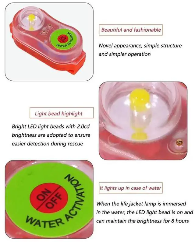 Alt view image 7 of 7 - Life Jacket Light Locator Life Saving Signal Light Energy-Efficient Waterproof Portable