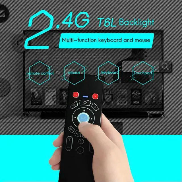 Alt view image 4 of 6 - T6C Air Mouse Rainbow Backlit Keyboard With Touchpad 2.4Ghz Wireless Remote Control For TV Box/ Projector/ Mini PC