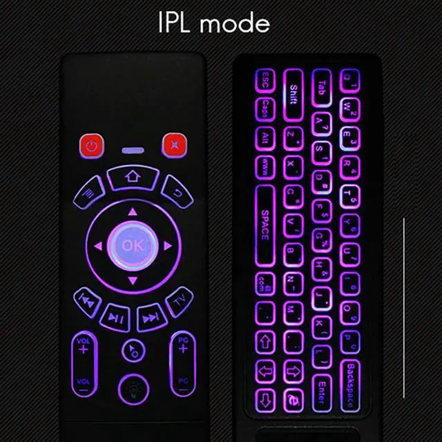 Alt view image 6 of 6 - T6C Air Mouse Rainbow Backlit Keyboard With Touchpad 2.4Ghz Wireless Remote Control For TV Box/ Projector/ Mini PC