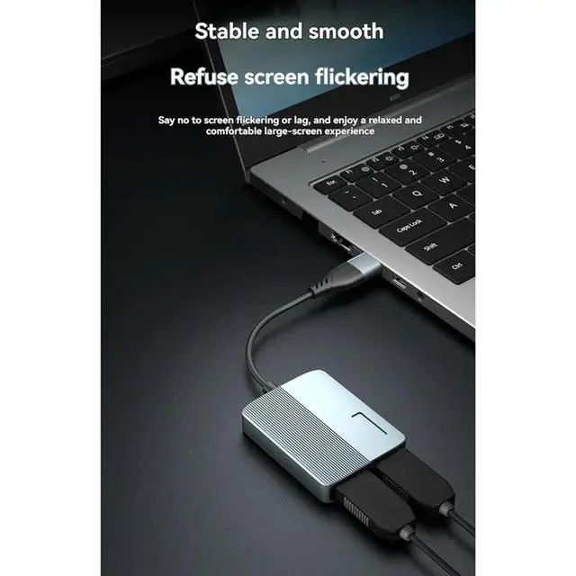 Alt view image 4 of 5 - USB+ Type-C To Dual  1080P Dual Monitor Extend Splitter Extended Display Compatible Adapter For 2 Monitors